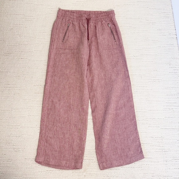 ATHLETA Cabo Women’s 14 Pink Wide Leg Pants Pull-on Drawstring Vacation Plus - Picture 3 of 12